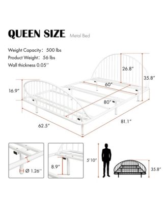 Duke Metal Platform Bed Frame, Queen