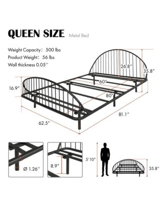 Duke Metal Platform Bed Frame, Queen