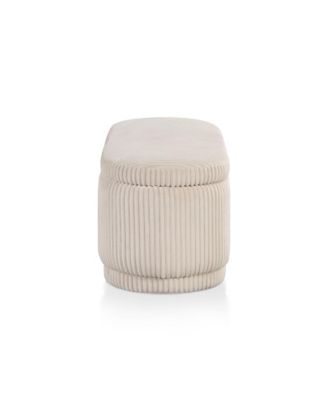 Lyla Chenille Oval Storage Bench