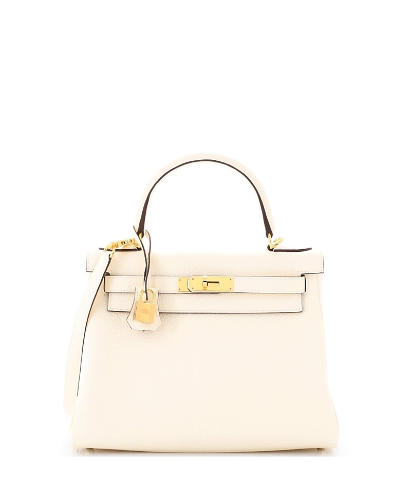 Pre-owned Pre-owned Hermes Hermes Kelly 28 Handbag Light Clemence With Gold Hardware