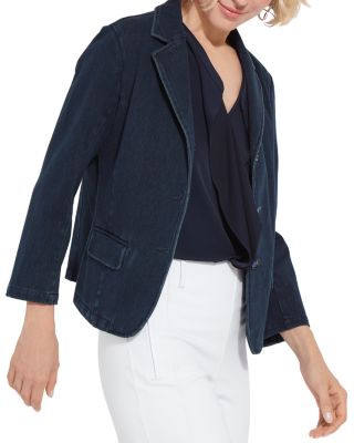 Della Denim Cropped Blazer 