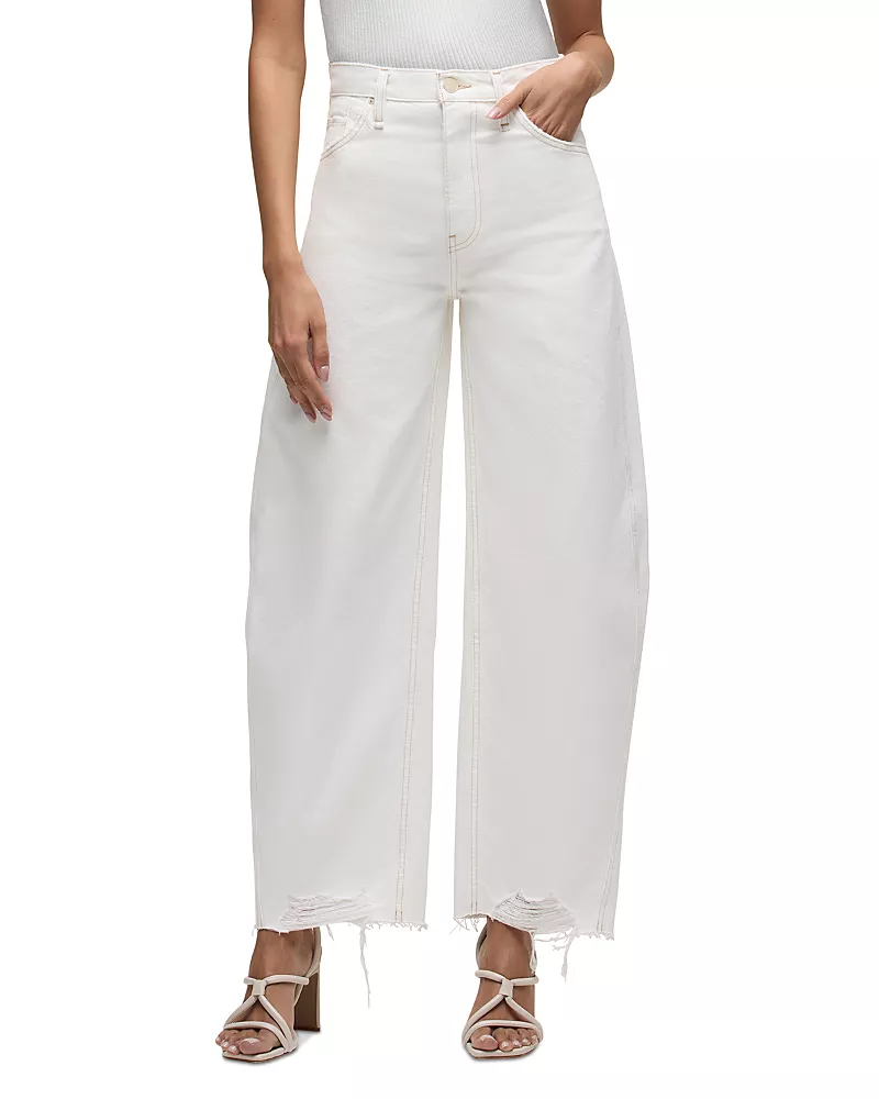 Hudson Bailey Relaxed Barrel Jeans in White