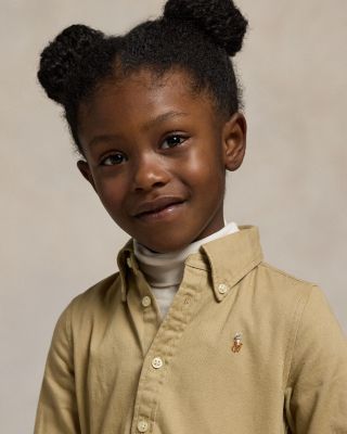 Girls' Chino Shirt Dress with Belt - Little Kid