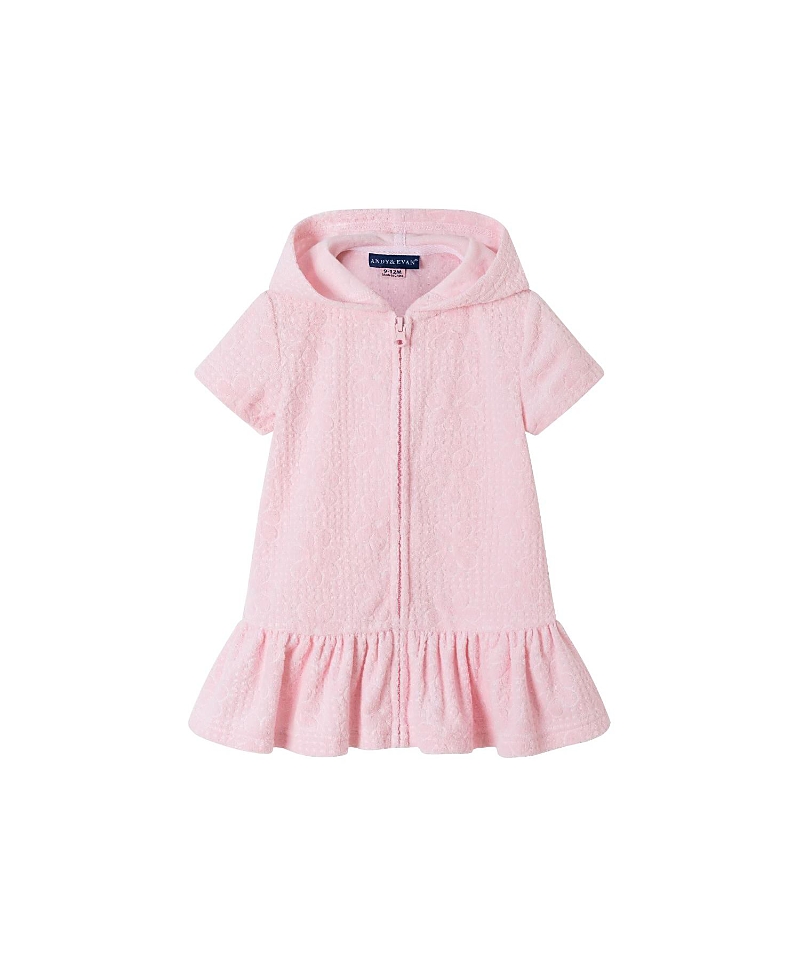Andy & Evan Girls' Hooded French Terry Cover Up - Baby