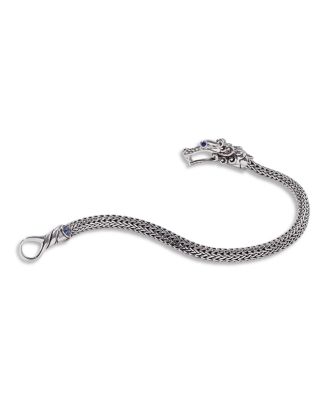 Sterling Silver Legends Naga Blue Sapphire Dragon Link Bracelet