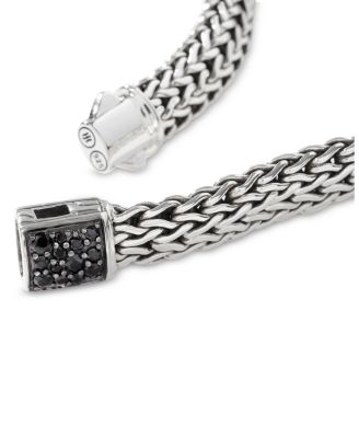 Sterling Silver Classic Chain Black & Blue Sapphire Reversible Bracelet