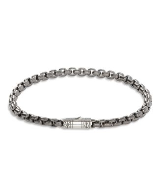 Sterling Silver With Black Rhodium Classic Chain Bracelet