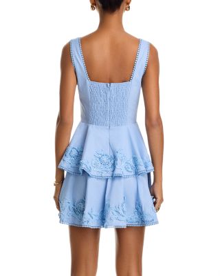 Pearl Floral Applique Mini Dress - Exclusive