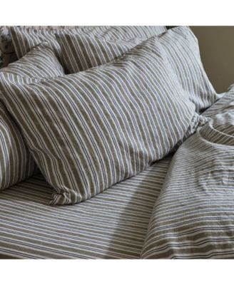 Sommerley Stripe Pillowcase Pair Linen Blend, Queen