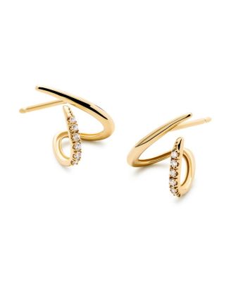 Solid Gold Lab Grown Diamond Aurora Huggie Studs