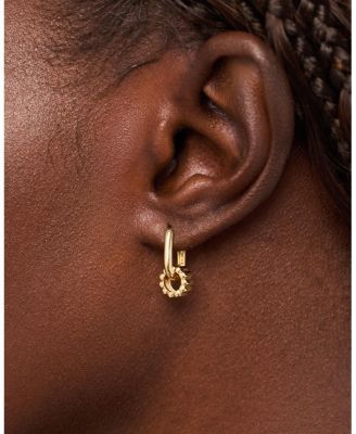 Solid Yellow Gold - Galaxy Hoops Earrings Set