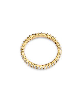 Diamond Round & Baguette Eternity Band in 14K Yellow Gold, 0.60 tcw