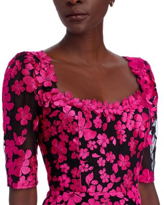 Floral Appliqu&amp;eacute; Midi Dress