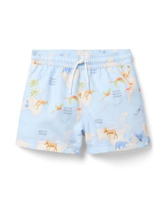Janie and Jack - Boys' Recycled Animal Map Swim Trunk - Baby, Little Kid, Big Kid