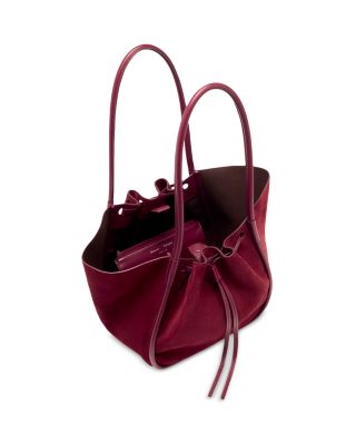 Large Ruched Tote in Suede
