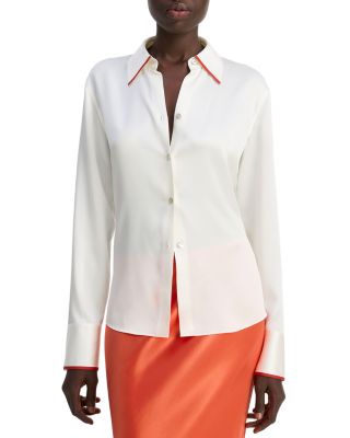 Vince - Tipped Silk Shirt