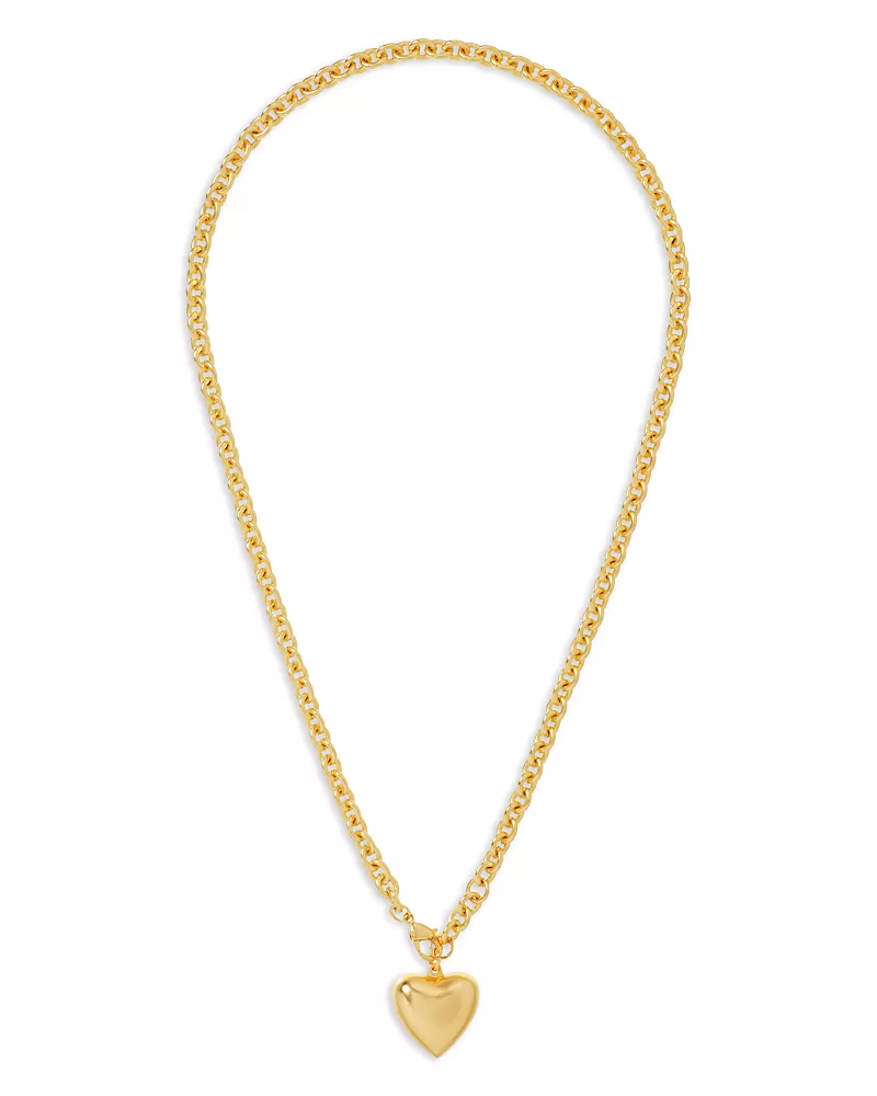 Roxanne Assoulin Mini Puffy Heart Pendant Necklace, 18.5