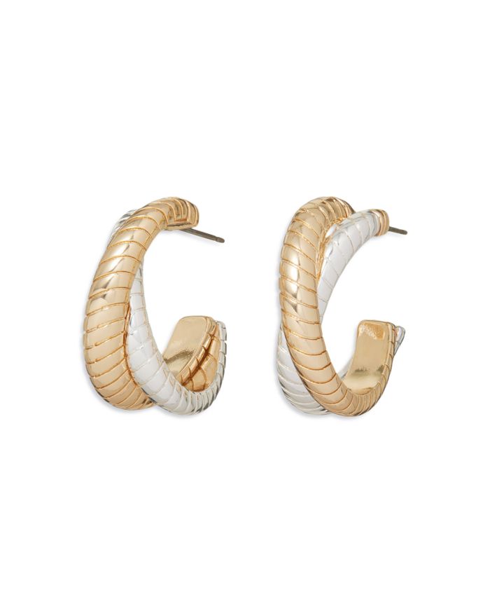 Two-Tone Double Cobra Small Hoop Earrings