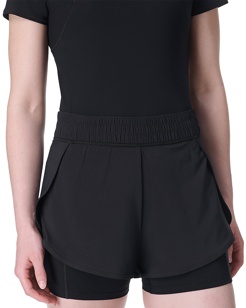 Sweaty Betty Womens Black Tempo Run High-rise Stretch-woven Shorts