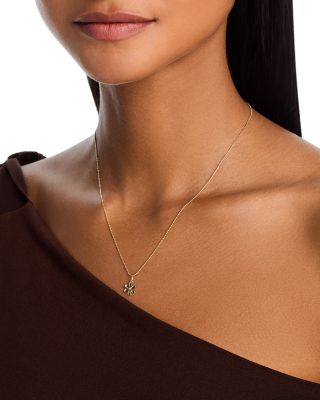 14K Yellow Gold Diamond Accent Daisy Pendant Necklace, 18"