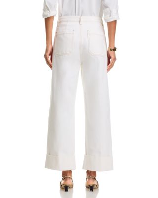 The Utility Trouser High Rise Ankle Wide Leg Jeans in Au Natural Clean