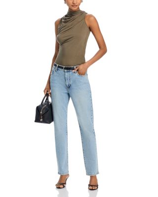 The Borrowed High Rise Ankle Slim Straight Jeans in Dolly