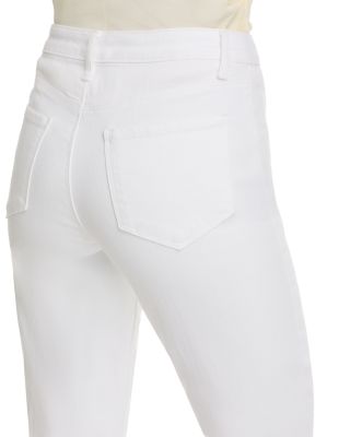 Noya High Rise Slim Flare Jeans in Blanc