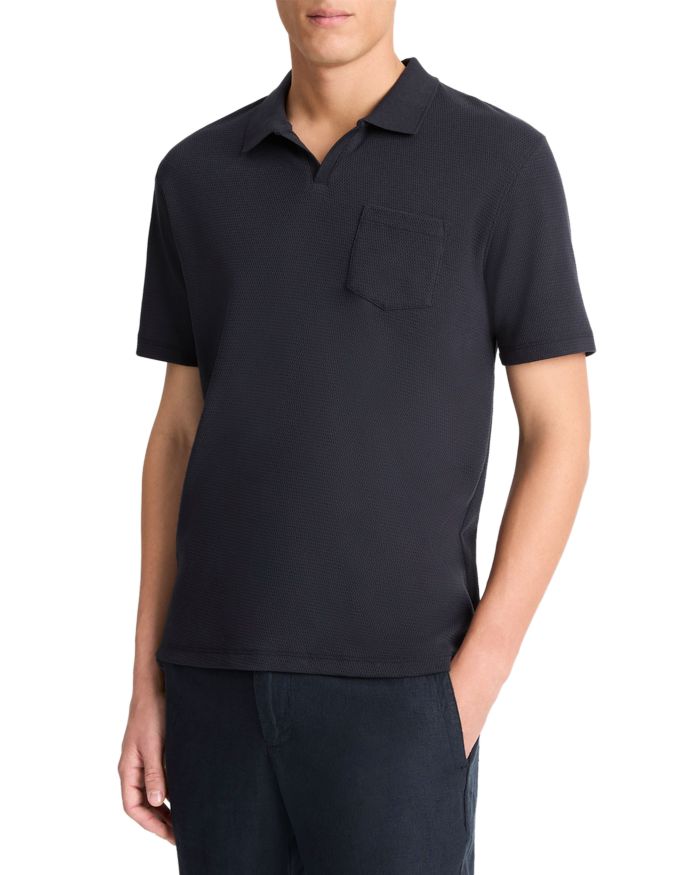 Mesh Knit Johnny Collar Polo Shirt