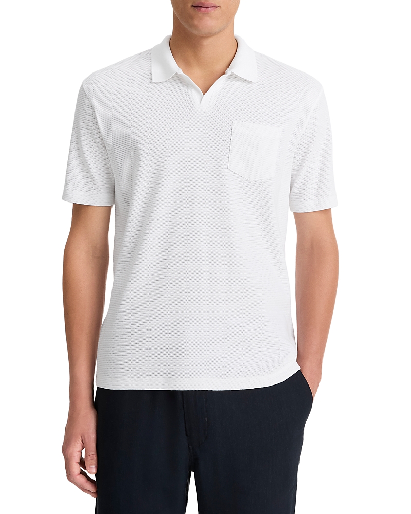 Vince Mesh Knit Johnny Collar Polo Shirt