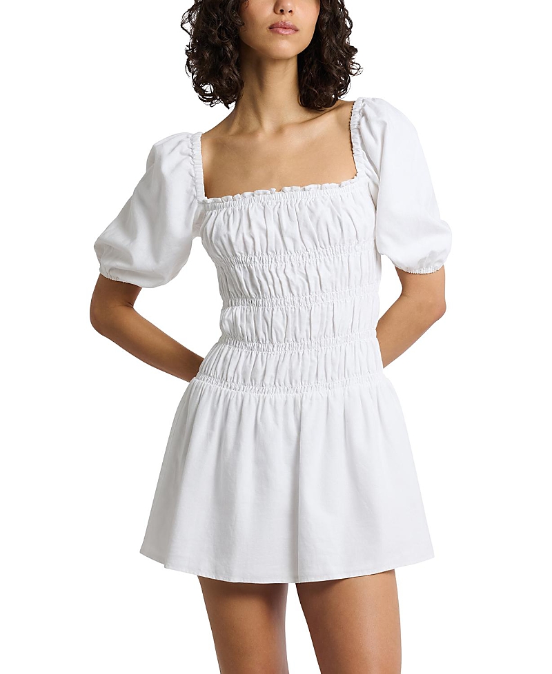 Onia Air Linen Smocked Mini Dress