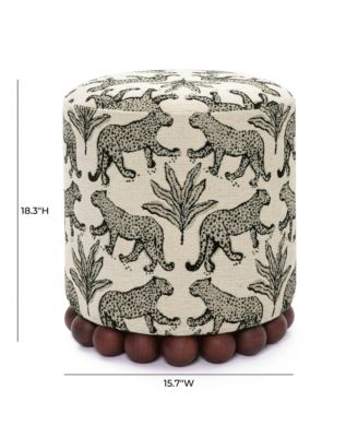 Dex Leopard Jacquard Ottoman