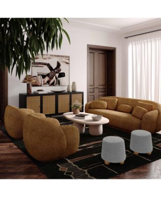 Jaine Loose Faux-Mohair Ottoman