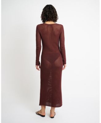 Crochet Knit Cutout Maxi Dress