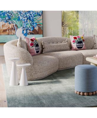 Dex Upcycled Fabric Ottoman