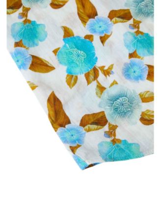 Morgan Floral Print Linen Short Sleeve Shirt