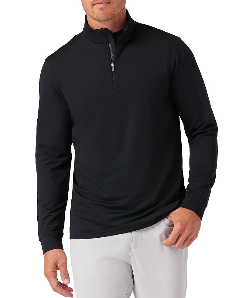 Mizzen + Main Proflex Performance Quarter Zip Golf Pullover In Black