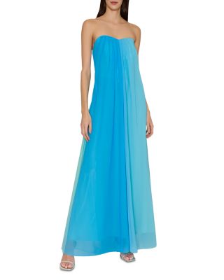 Sunset Stripe Strapless Maxi Dress