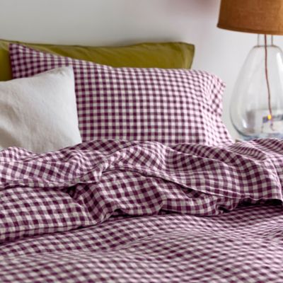 Gingham Linen Pillowcase Pair, King