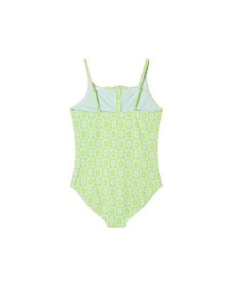 Girls' Floral Check One Piece Swim Suit -  Big Kid