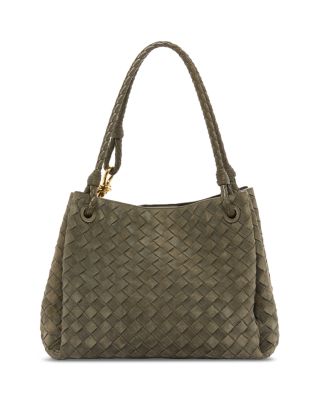 Large Parachute Intrecciato Suede Shoulder Bag