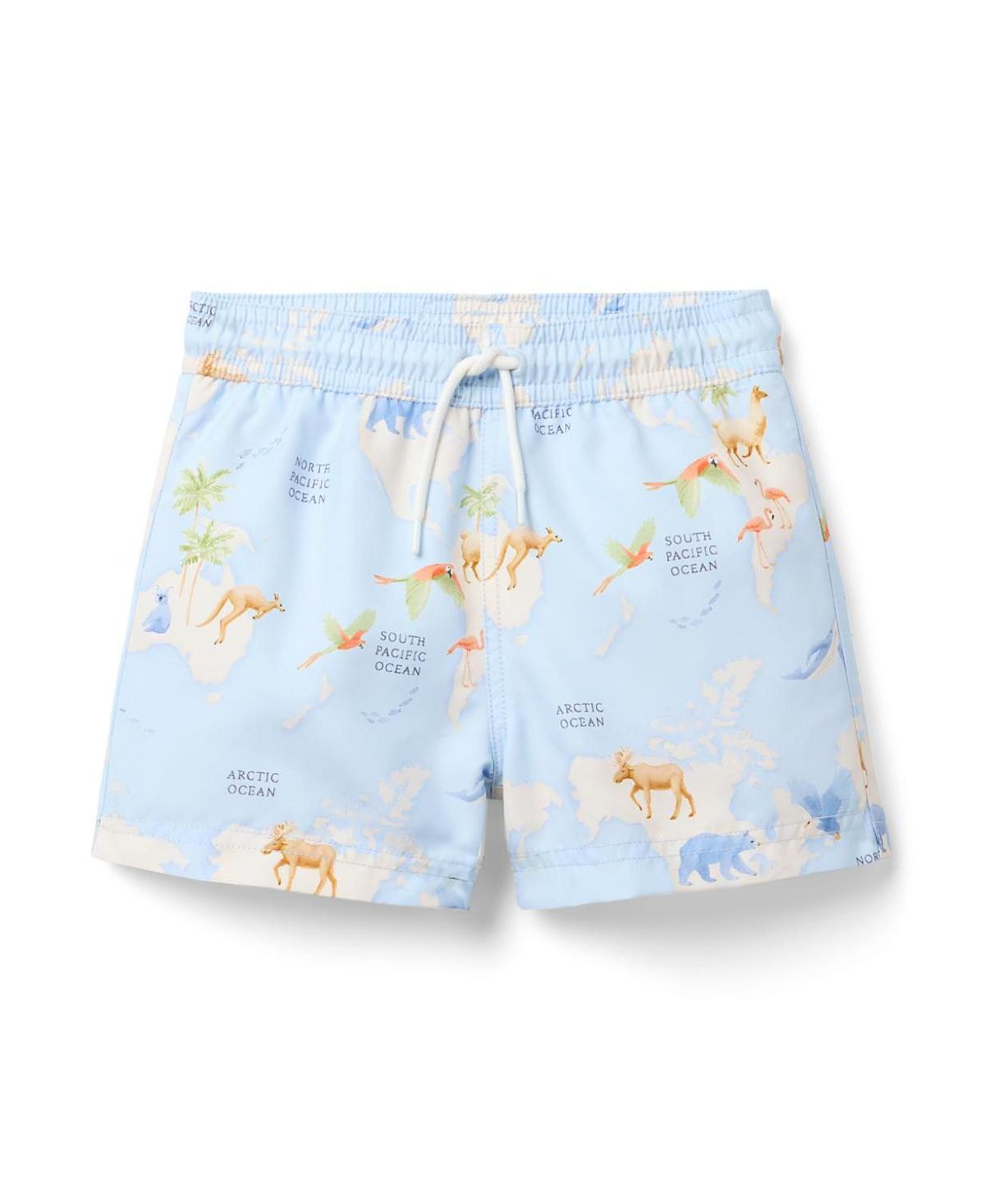 Janie and Jack Boys' Recycled Animal Map Swim Trunk - Baby, Little Kid, Big Kid