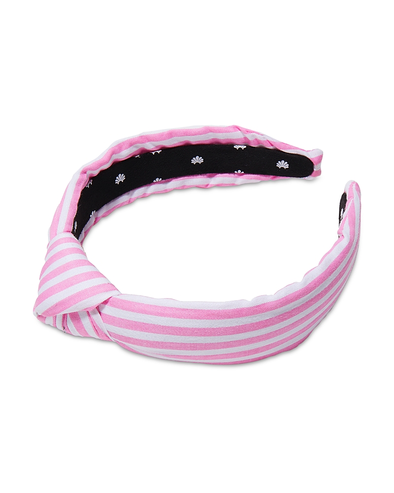 Lele Sadoughi Slim Knotted Seersucker Headband In Pink