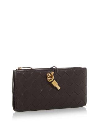 Andiamo Intrecciato Leather Long Wallet