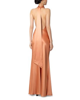 Penelope Satin Halter Neck Gown