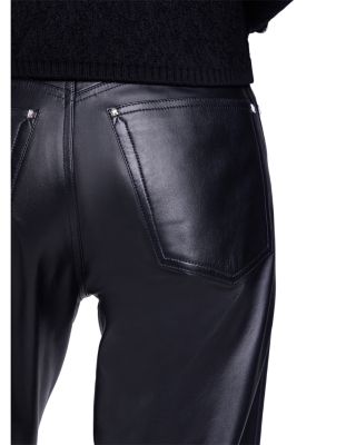 Leather Straight Leg Pants