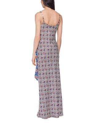 Paisley Satin Maxi Dress