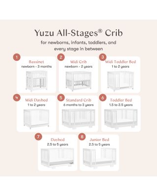 Yuzu 8 in 1 Convertible Crib with All Stages Conversion Kits