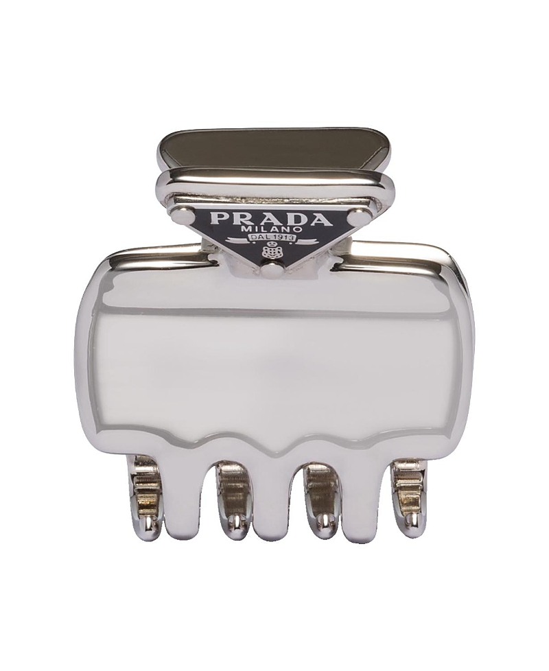 Prada Triangle Logo Metal Hair Claw