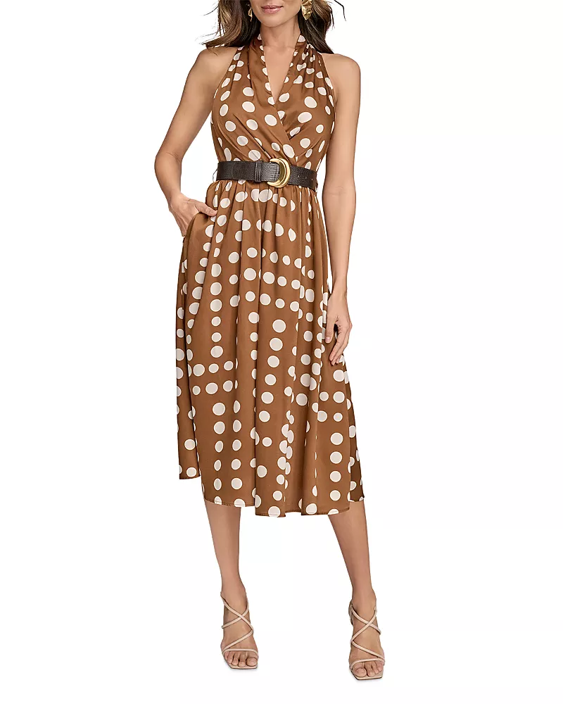 Donna Karan Halter Fit and Flare Dress