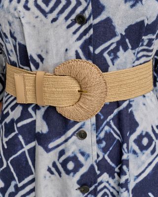 Linen Blend Belted Shirtdress